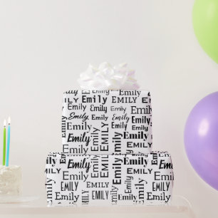 Emily Name on White Geschenkpapier