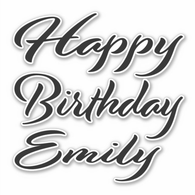 Emily Name Vorname black Sticker Geburtstag (Vorderseite)