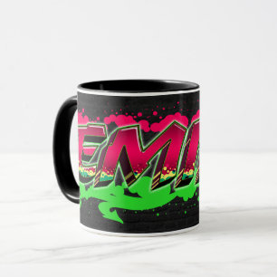 Emily Vorname Name Graffiti red green Tasse