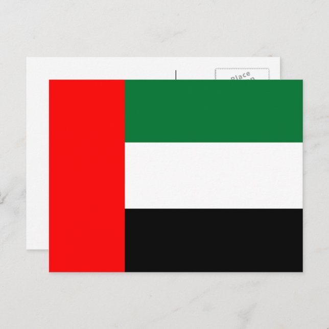 Emirati-Flagge, Flagge der Vereinigten Arabischen  Postkarte (Vorne/Hinten)