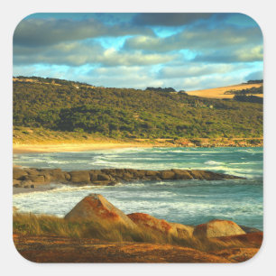 Emita Beach Flinders Island, Tasmania Quadratischer Aufkleber