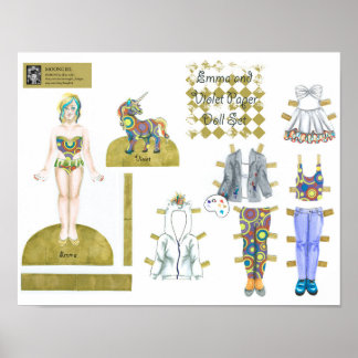 Emma and Violet Paper Doll Set - Play oder Display Poster
