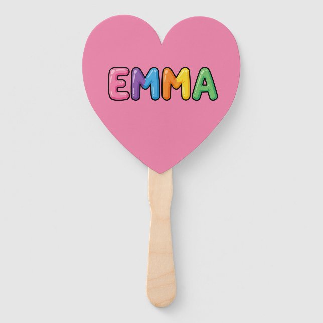 Emma Bunte Blasenbuchstaben Süßer Name  Fächer (Vorderseite)
