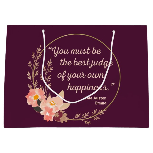 Emma by Jane Austen Quote I - Niedlich Style Große Geschenktüte (Vorderseite)