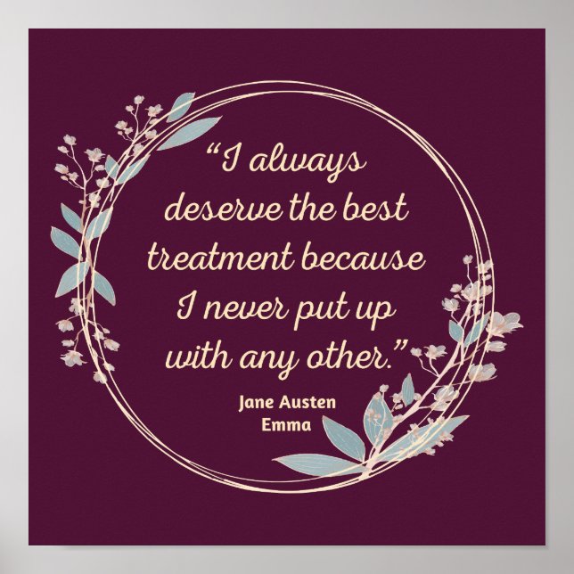 Emma by Jane Austen Zitat II - Niedlicher Stil Poster (Vorne)