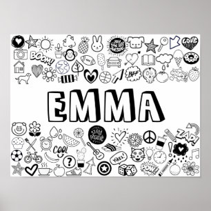 'EMMA' Color-it-Yourself-Kontur-Design Poster