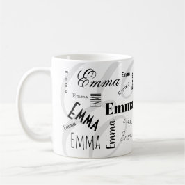 Emma Custom Name  Black White Coffee Mug Kaffeetasse
