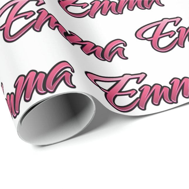 Emma faded pink personalisiertes Geschenkpapier (Rolleneckpunkt)