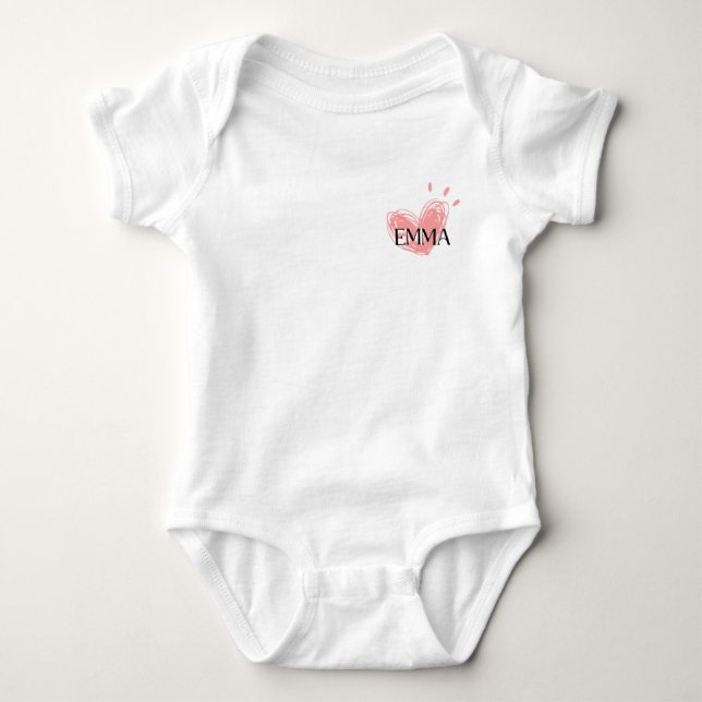 Emma Heart Baby Bodysuit Baby Strampler (Vorderseite)