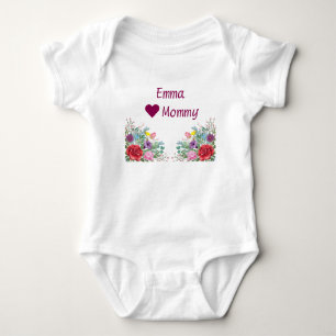 Emma Hearts Lieben Mommy Twins Twin Sisters Blume Baby Strampler
