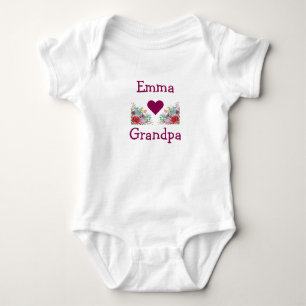 Emma Hearts Lieben Opa Twins Blume Rose Baby Strampler