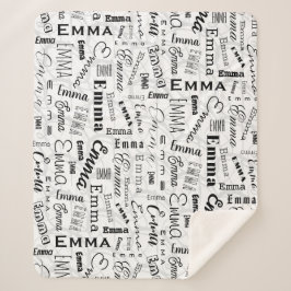 Emma Individuelle Name Schwarz-weiß Sherpadecke