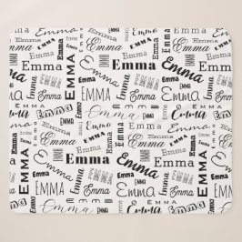 Emma Individuelle Name Schwarz-weiß Sherpadecke