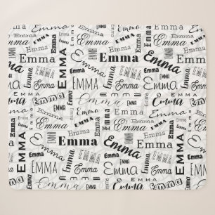 Emma Individuelle Name Schwarz-weiß Sherpadecke