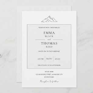 EMMA Mountain Minimalistisch Dove Gray Einladung
