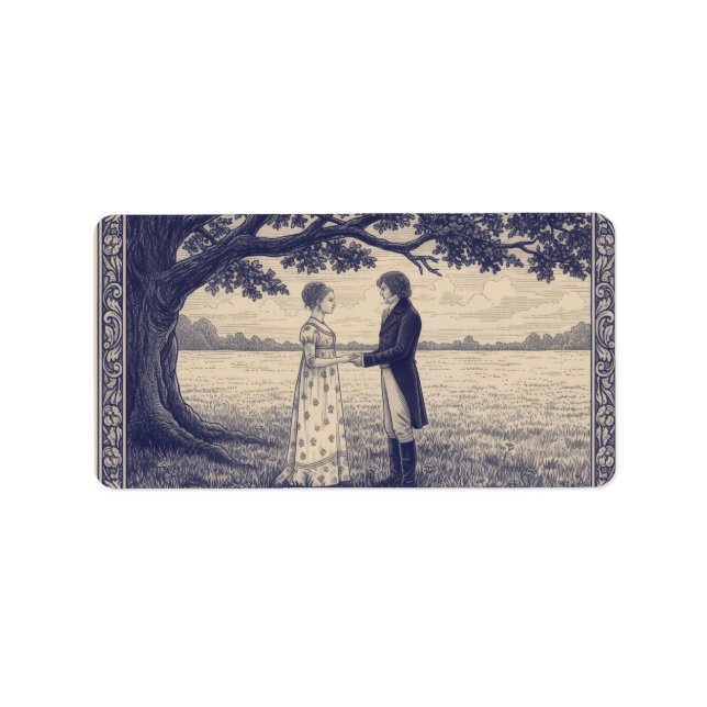 Emma & Mr. Knightley Adressaufkleber (Vorne)
