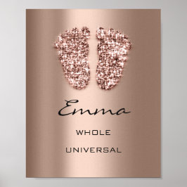 Emma Name bedeutet New Baby Feet Rose Glitzer Poster