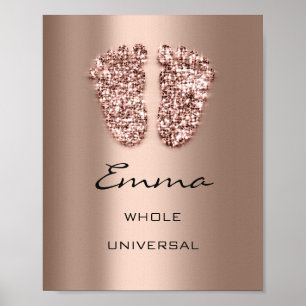 Emma Name bedeutet New Baby Feet Rose Glitzer Poster