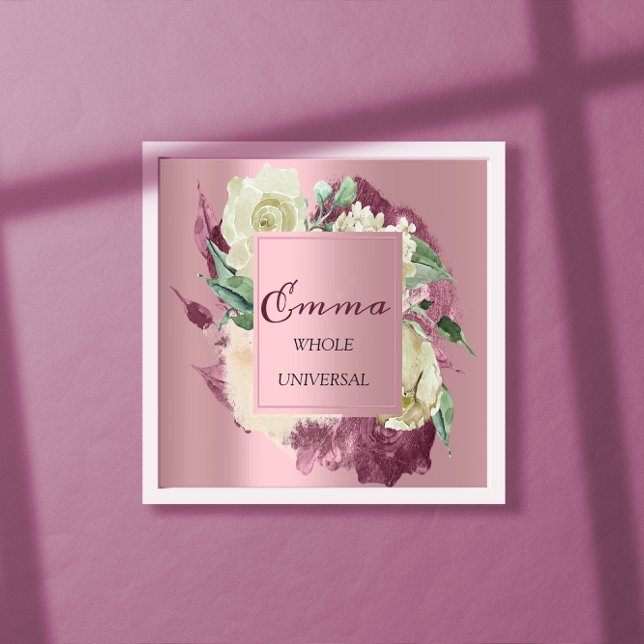 Emma Name bedeutet Royal Rose Mint Pink Poster (Von Creator hochgeladen)