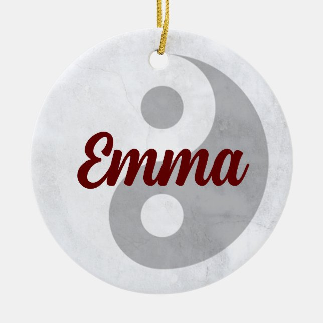 {Emma} Name bedeutet Verzierung Keramik Ornament (Vorne)