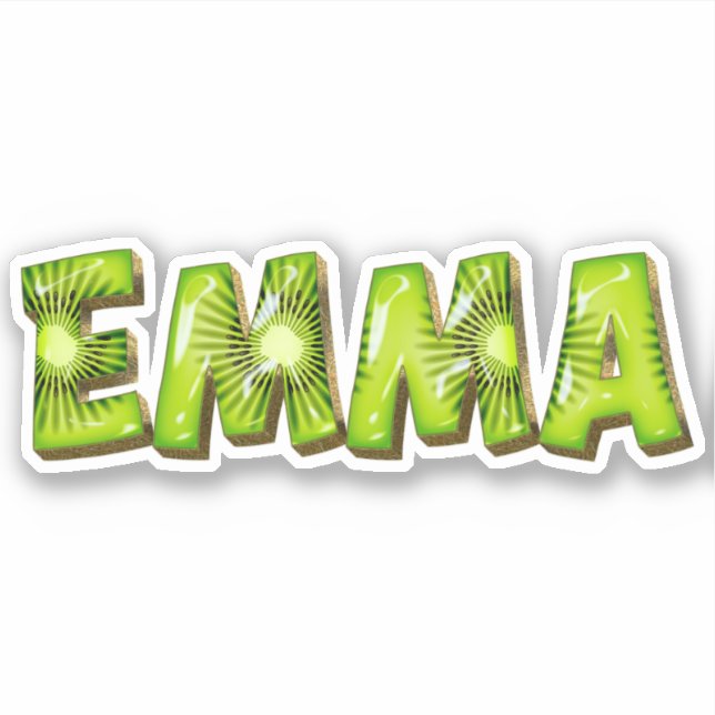 Emma Name Kiwi Design Aufkleber Sticker (Vorderseite)