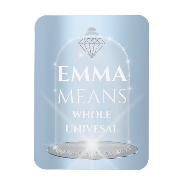Emma Name Meaning Wedding Bridal Birthday Blue Magnet (Vertikal)
