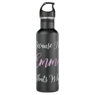 Emma Name Personalisiert Pink Niedlich Girl Black  Edelstahlflasche