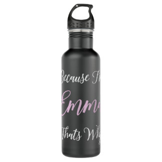 Emma Name Personalisiert Pink Niedlich Girl Black  Edelstahlflasche