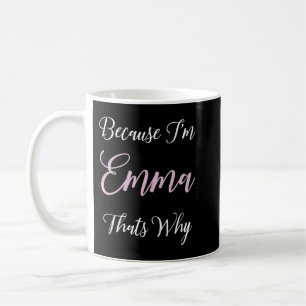 Emma Name Personalisiert Pink Niedlich Girl Black  Kaffeetasse