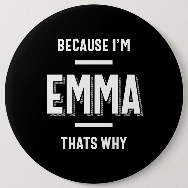 Emma Name Personalisiert Women Girl Button (Vorderseite)