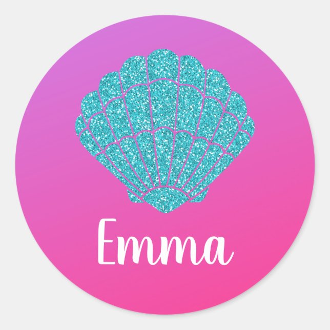 Emma Name Stickers Labels School Book Mermaid (Vorderseite)