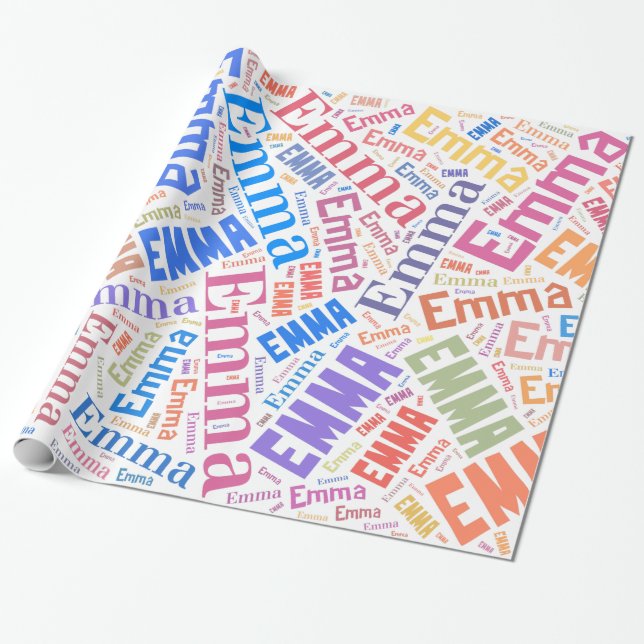 EMMA Name Textdesign Geschenkpapier (Ungerollt)