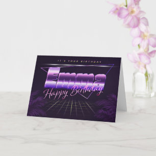 Emma Name Vorname lila retro Karte Geburtstag