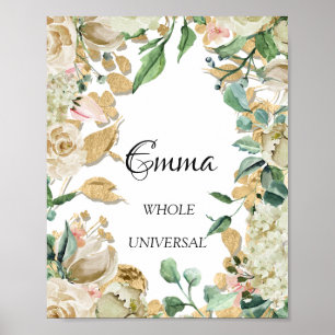 Emma Namensbedeutung Florale Minze Hochzeits- Gebu Poster
