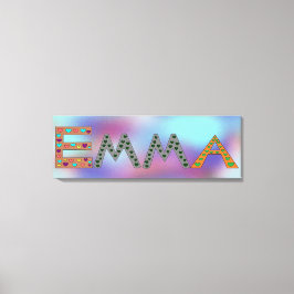 EMMA Niedlich Girl's Name Abstrakt Print Leinwanddruck