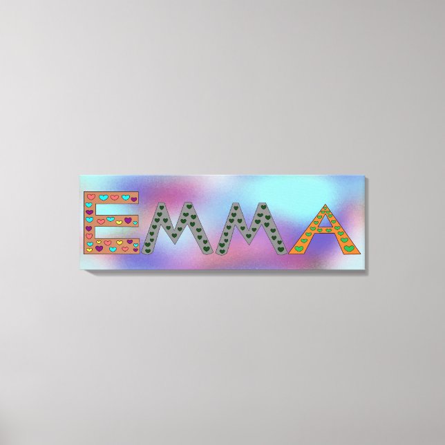 EMMA Niedlich Girl's Name Abstrakt Print Leinwanddruck (Vorderseite)