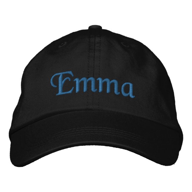 Emma Personalisiert bestickt Baseball Cap Blue Bestickte Baseballkappe (Vorderseite)