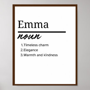 Emma, Personalisierte Mädchenbezeichnung Definitio Poster