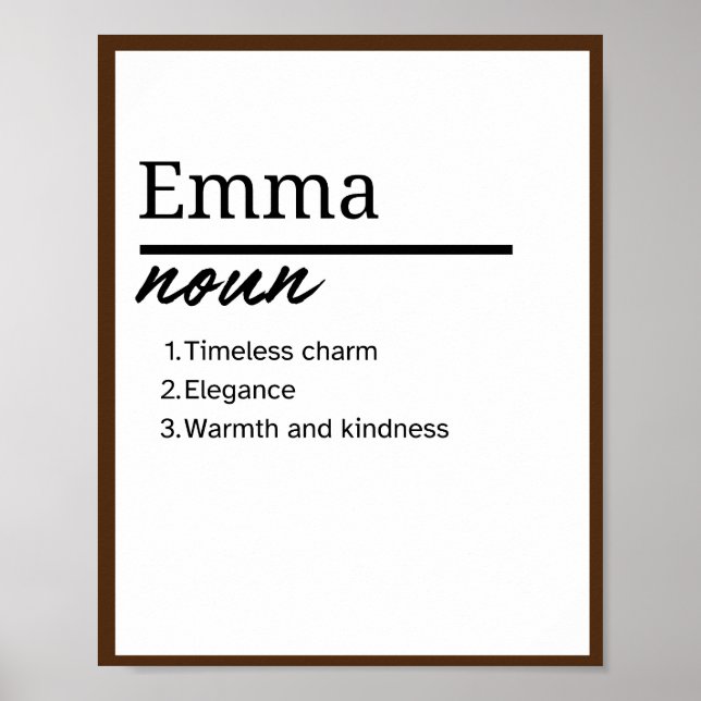Emma, Personalisierte Mädchenbezeichnung Definitio Poster (Vorne)