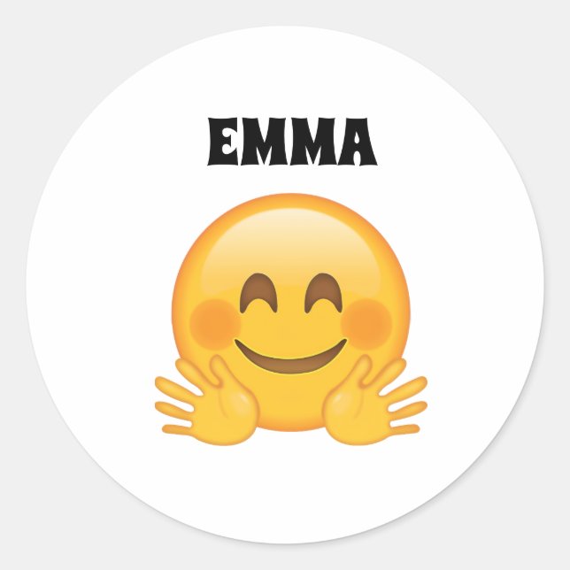 Emma- Personalized Emoji Classic Round Stickers (Vorderseite)