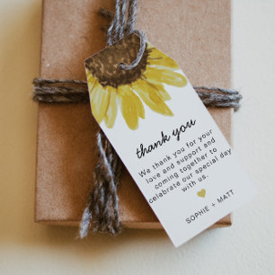EMMA Rustic Country Sunflower Favor Tag Geschenkanhänger