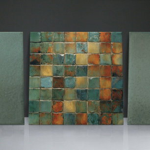 EMMA Sage Abstract Square Collection Faux Relief Fliese