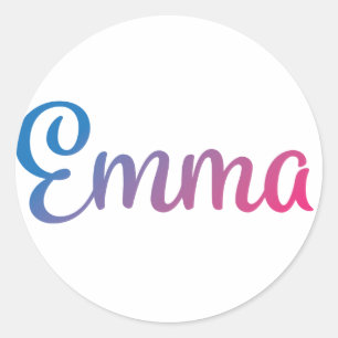 Emma Stylish Cursive Runder Aufkleber