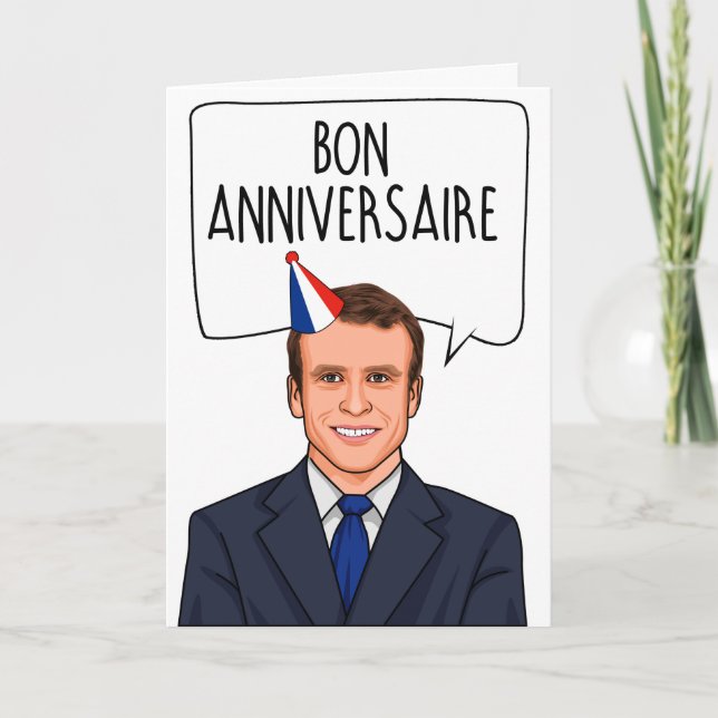 EMMANEUL MACRON: Alles Gute zum Geburtstag Karte (Vorderseite)