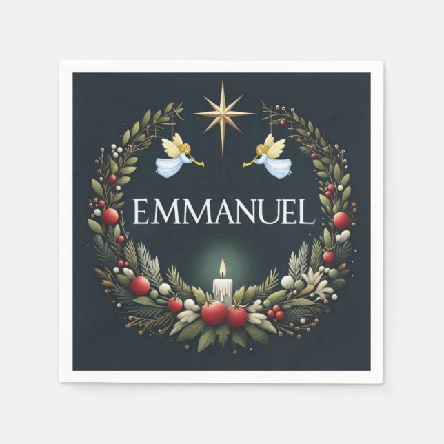Emmanuel Christmas Engel Serviette (Vorderseite)
