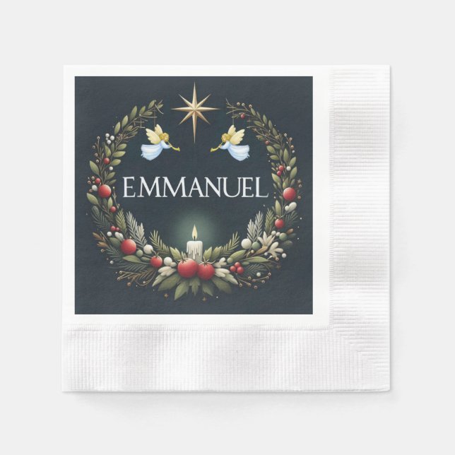 Emmanuel Christmas Engel Serviette (Vorderseite)
