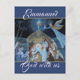 Emmanuel God with Uns, Christmas Nativity Postkarte