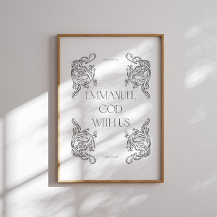 Emmanuel God with us Bible Verse Christmas Poster
