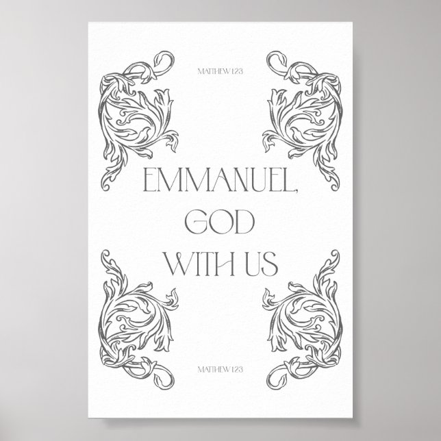 Emmanuel God with us Bible Verse Christmas Poster (Vorne)