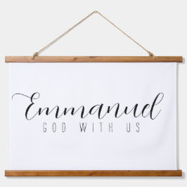 Emmanuel God with us Wood Hangband Wandteppich Mit Holzrahmen